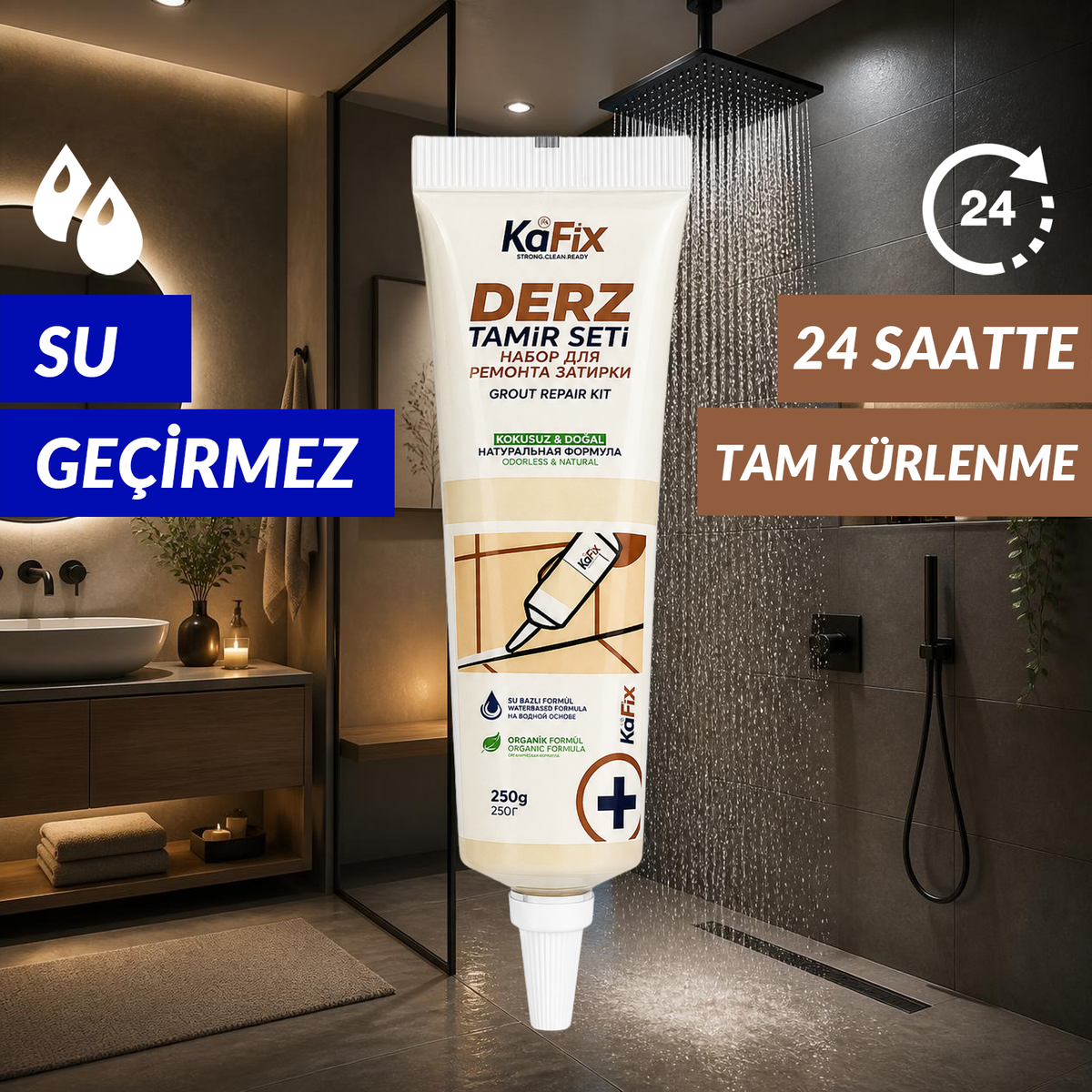 Beyaz Set Fayans Derz Tamir Kiti - 250gr Derz Dolgu, Derz Sökme Aleti, Sökme Testeresi ve Sünger ile Birlikte