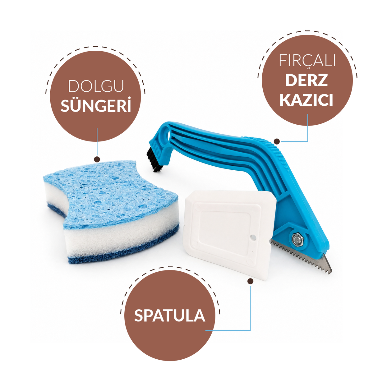 Siyah Set Fayans Derz Tamir Kiti - 250gr Derz Dolgu, Derz Sökme Aleti, Sökme Testeresi ve Sünger ile Birlikte