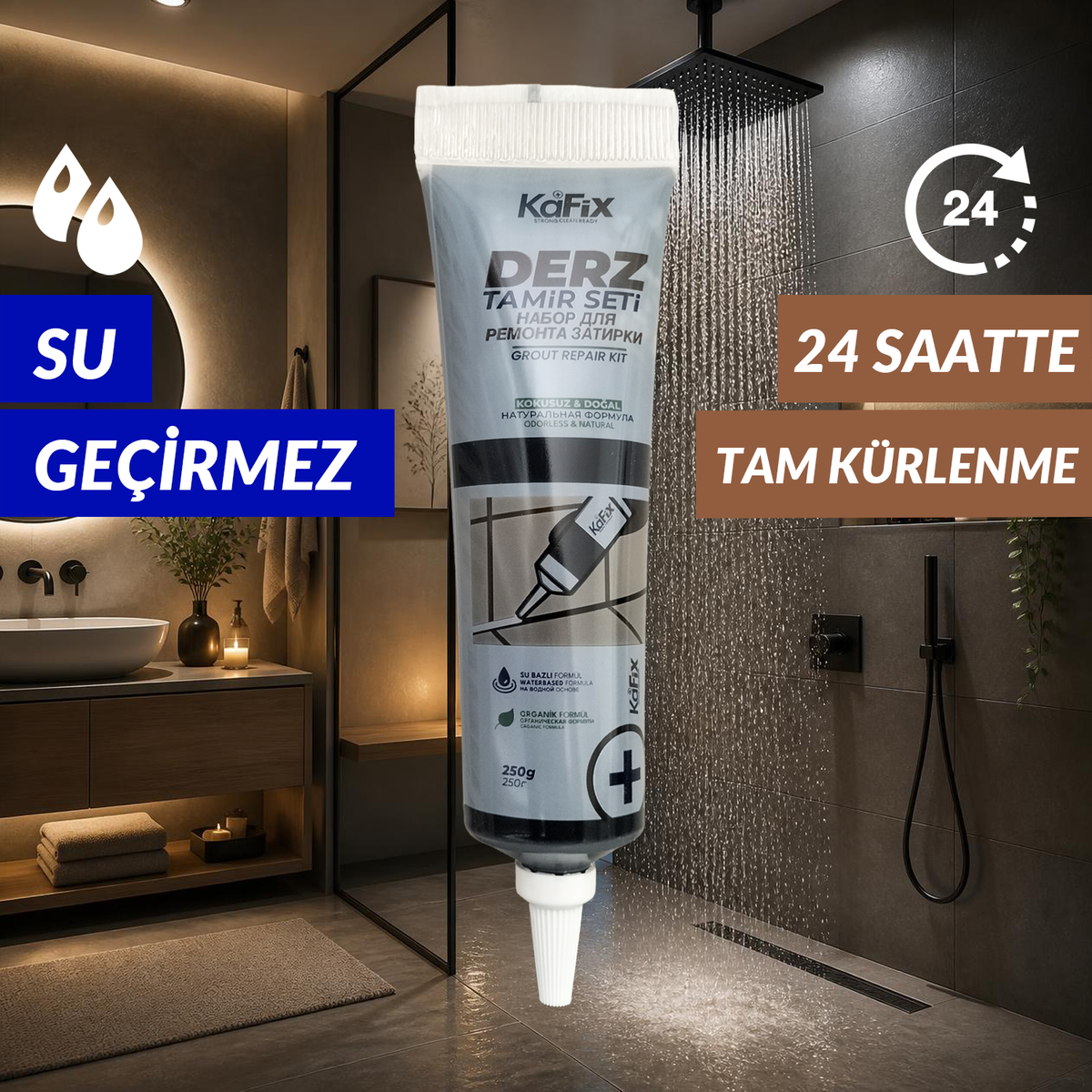 Siyah Set Fayans Derz Tamir Kiti - 250gr Derz Dolgu, Derz Sökme Aleti, Sökme Testeresi ve Sünger ile Birlikte